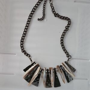 Elegant Black and Silver Necklace Adjustable 16"-18.5"